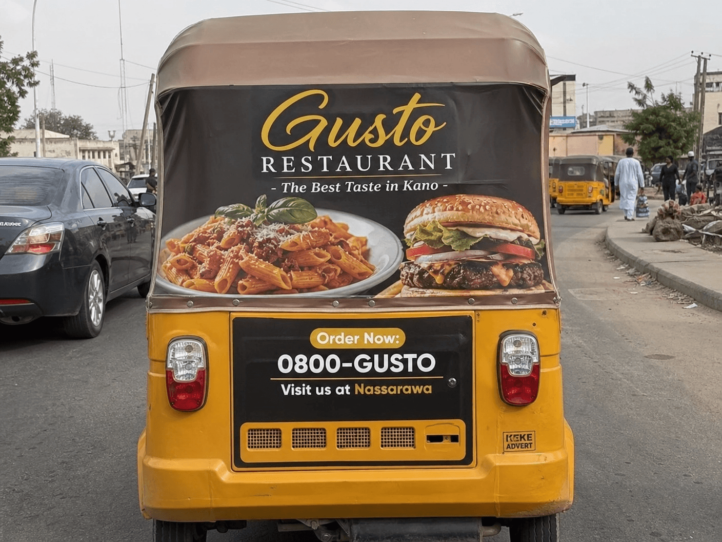 Keke Advert campaign for Gusto Restaurant